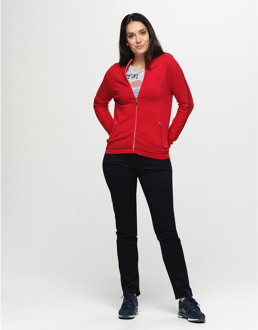 Gilet rouge zip sport