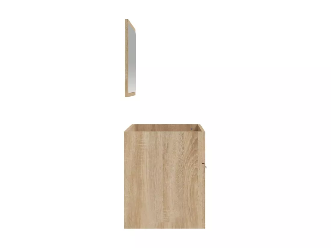 Armoire de bain avec miroir chêne sonoma bois d'ingénierie