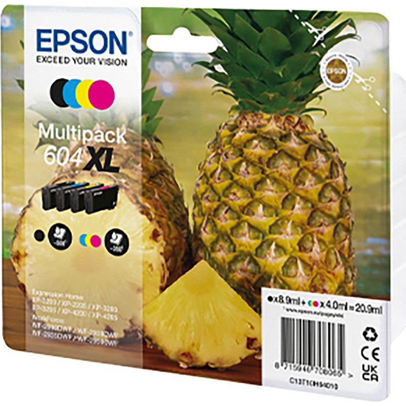 Pack Epson 604XL de 4 cartouches 1 noir et 3 couleurs pour imprimante jet d'encre