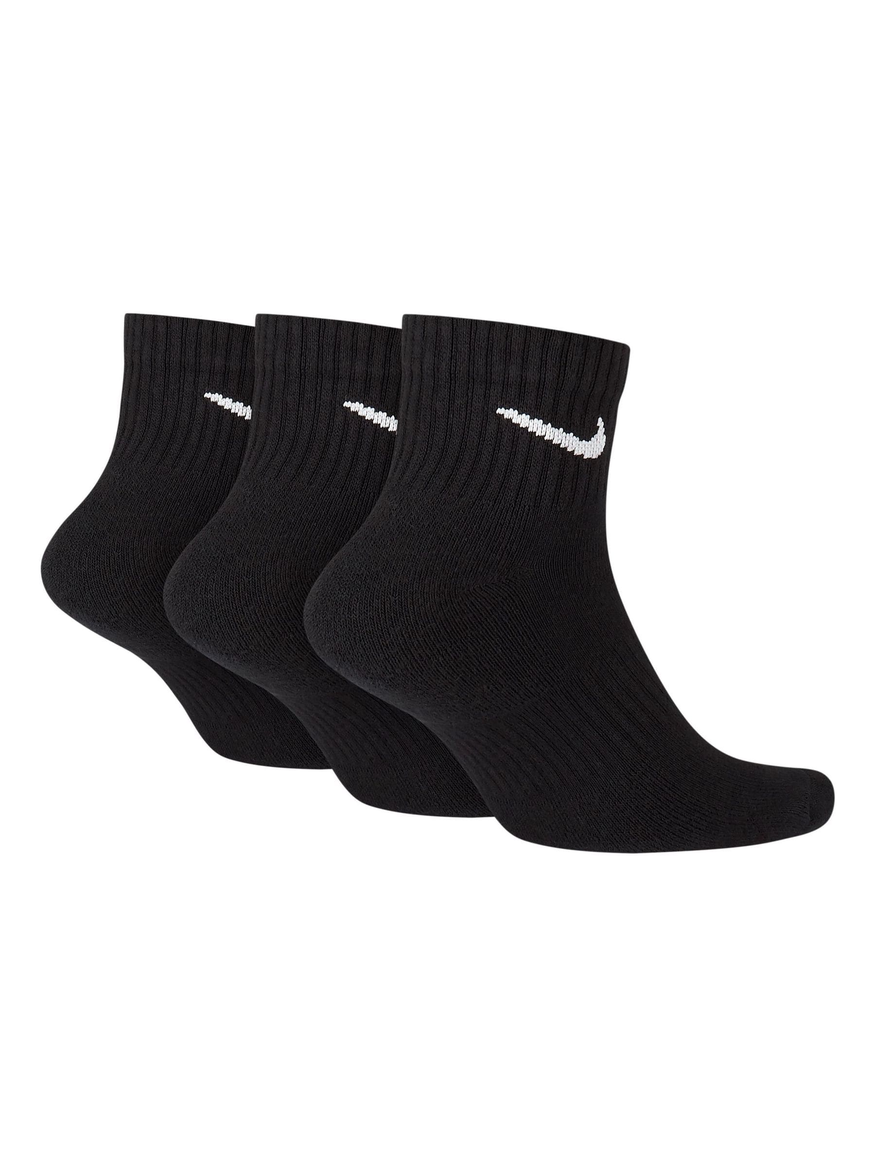 Zwart - Enkel - Nike Everyday set van 3 paar verzachte sokken met boord