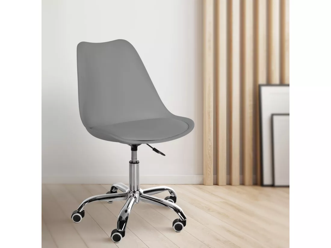 Tabouret de bureau - Plastique - Gris - Laflin
