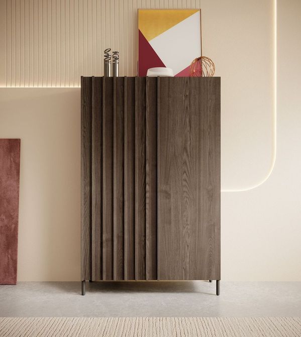 Meubella - Dressoir Paz - Donker Eiken - 2 Deuren - 8 Opbergvakken