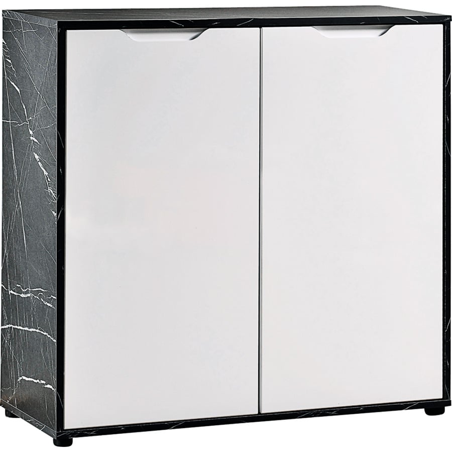 Kommode Korfu Marmor-Optik schwarz weiss 133 x 89 x 35 cm
