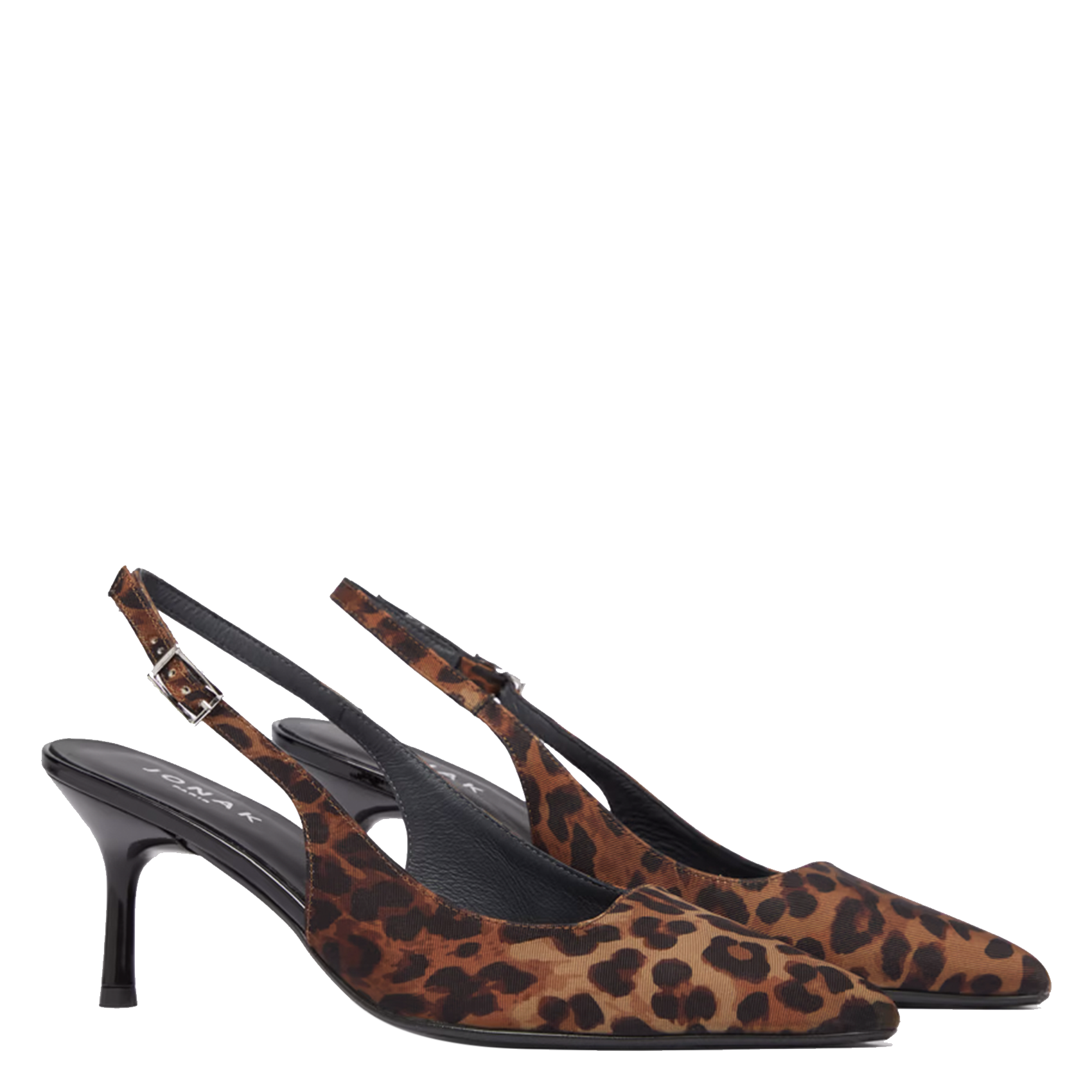 DIAMANTUS - Escarpins slingbacks imprimé léopard| Marron
