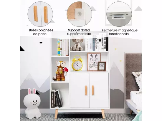 Bibliothèque armoire de rangement au sol avec cube de rangement