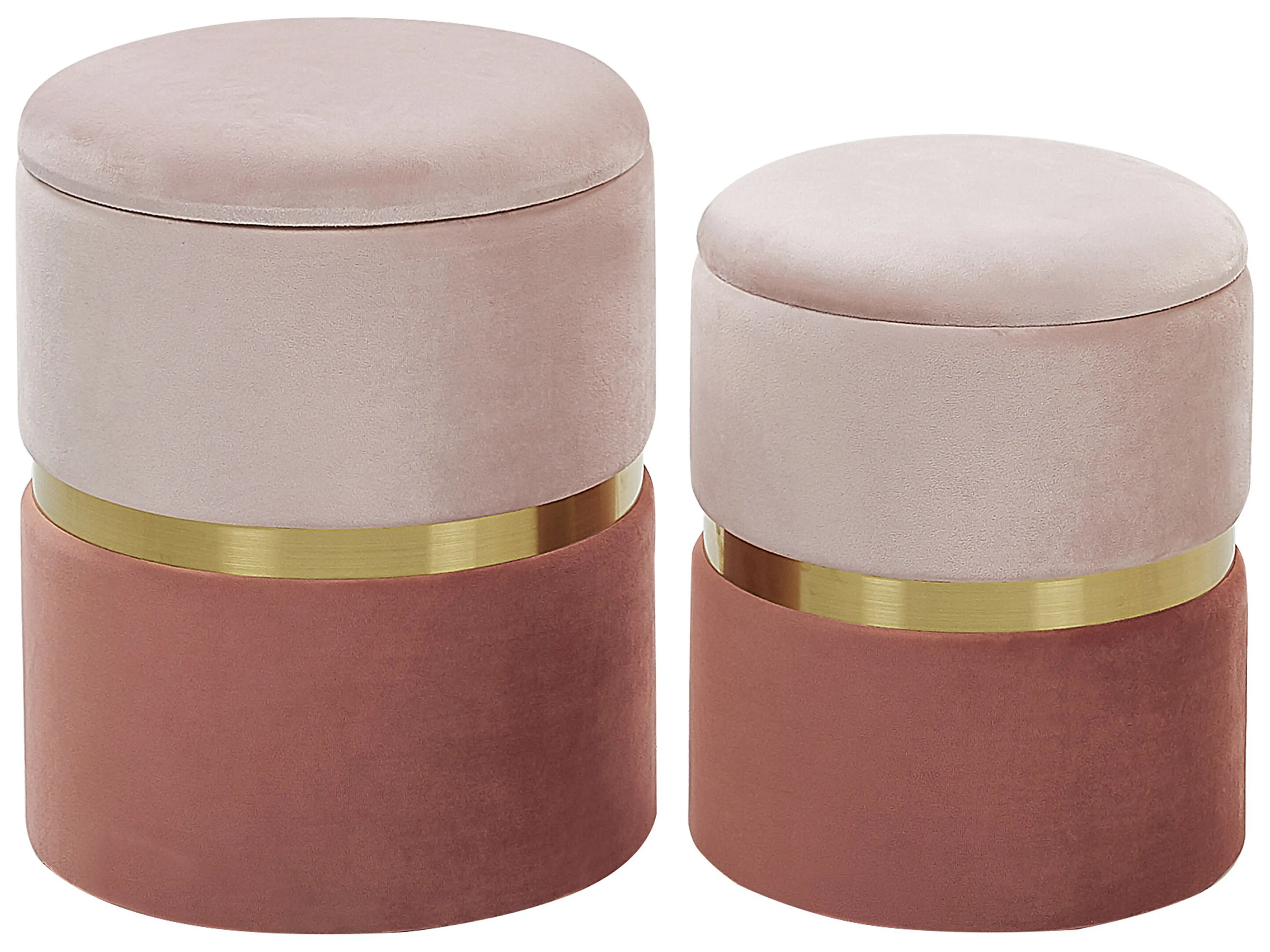 Set van 2 opbergpoefs WICHITA Fluweel Roze