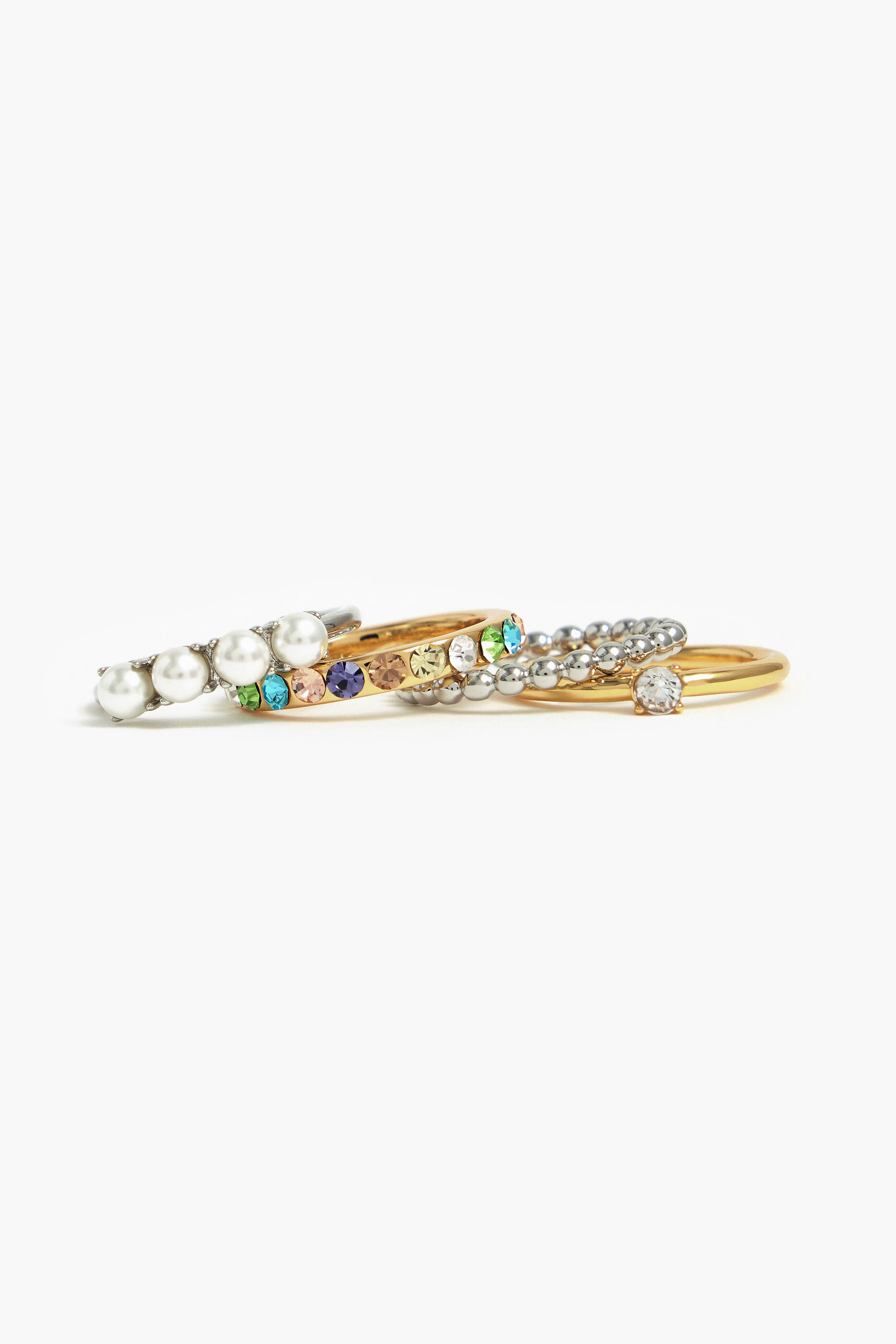 Conjunto de anéis de cristal