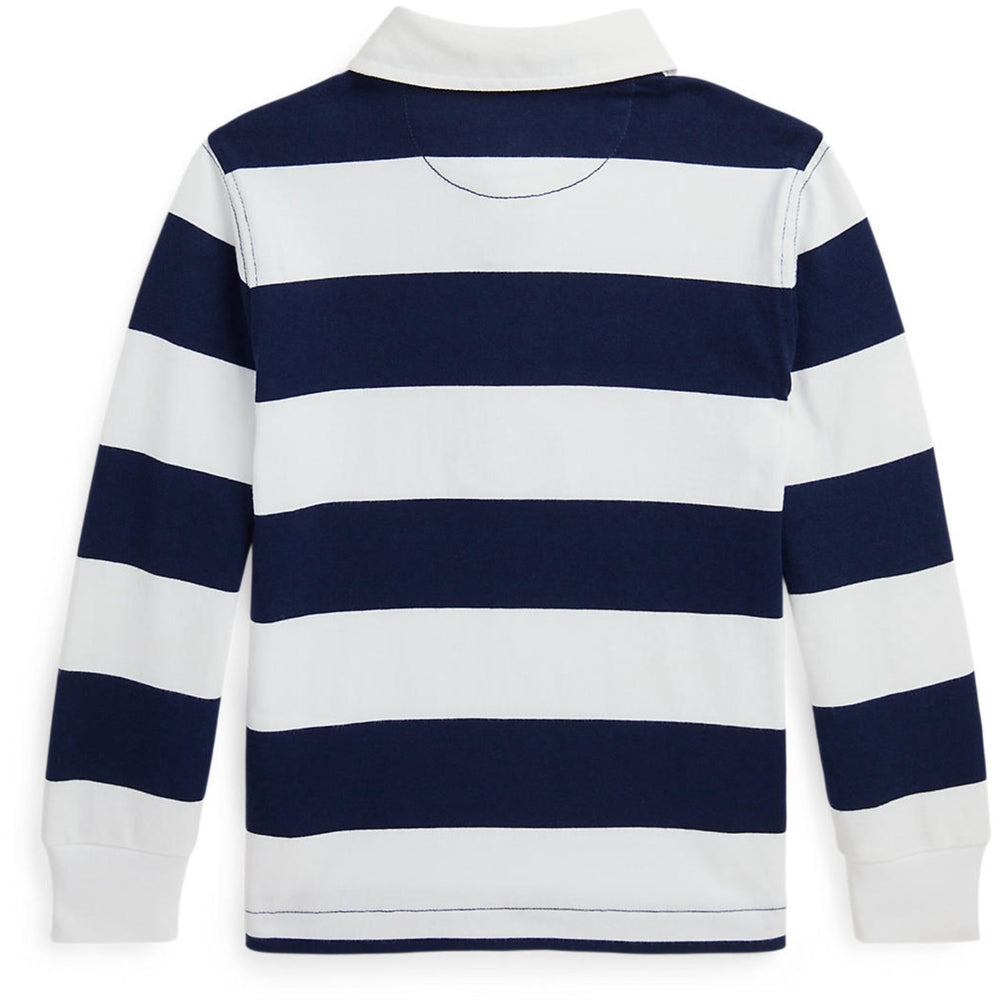 Køb Polo Ralph Lauren White/Cruise Navy Rugby Polo T-Shirt