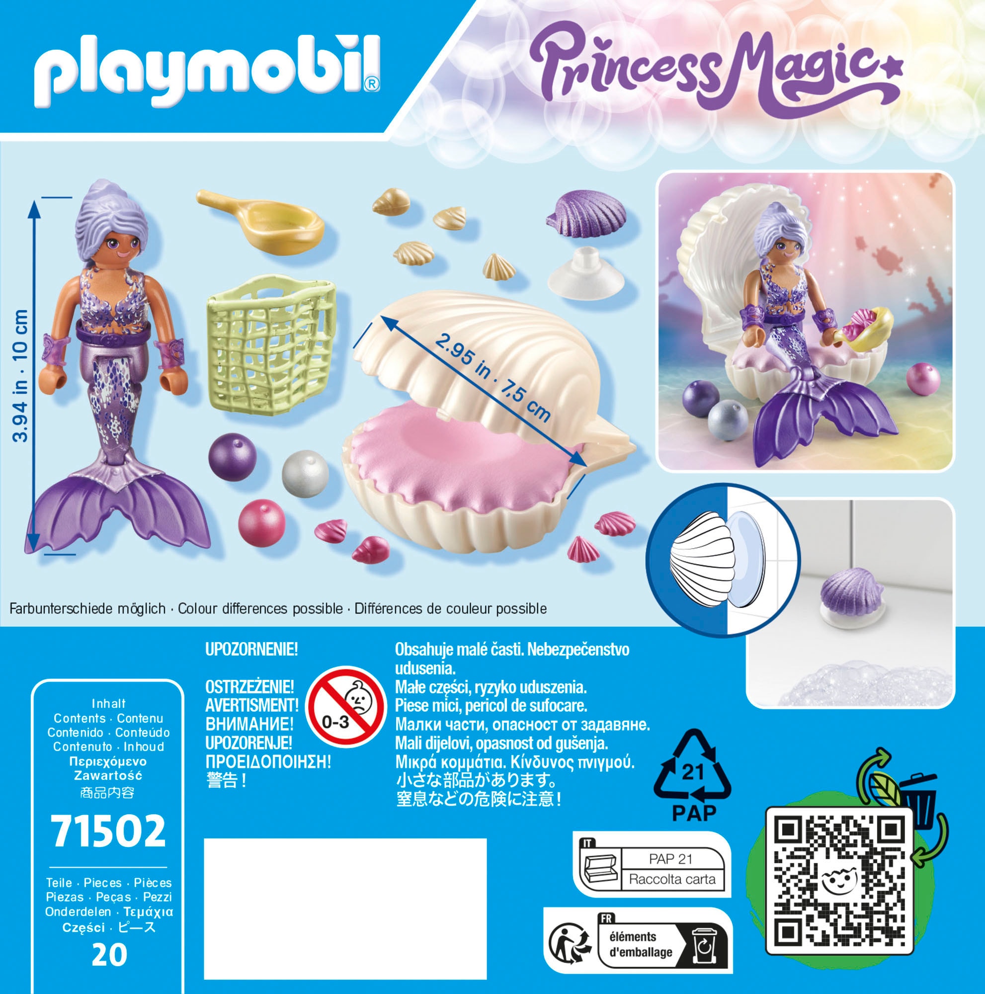 Playmobil® Konstruktions-Spielset »Meerjungfrau mit Perlmuschel (71502), Princess Magic« Made in Europe