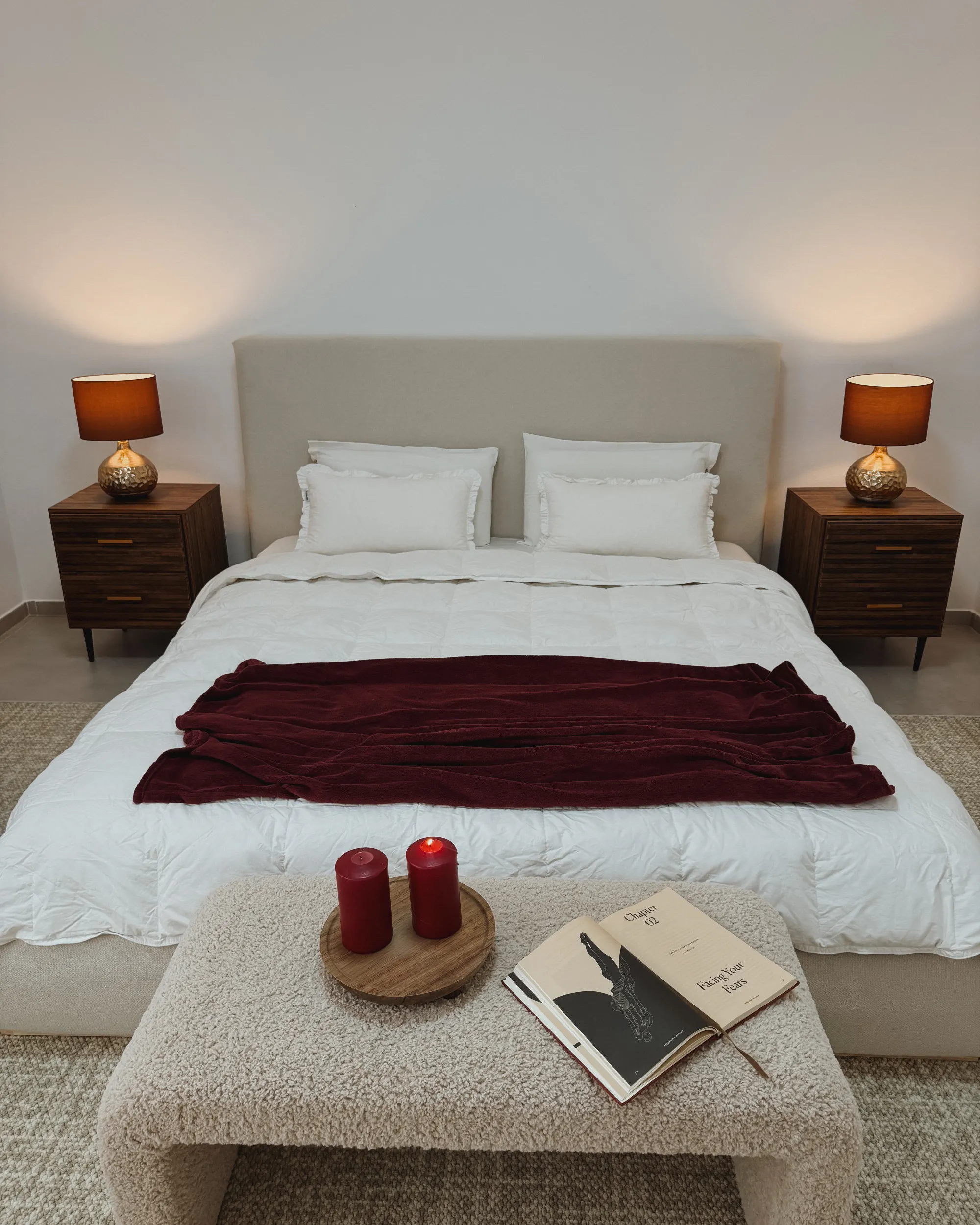 Bed met opbergruimte Stof CAMPAGNE 180 x 200 cm Lichtbeige
