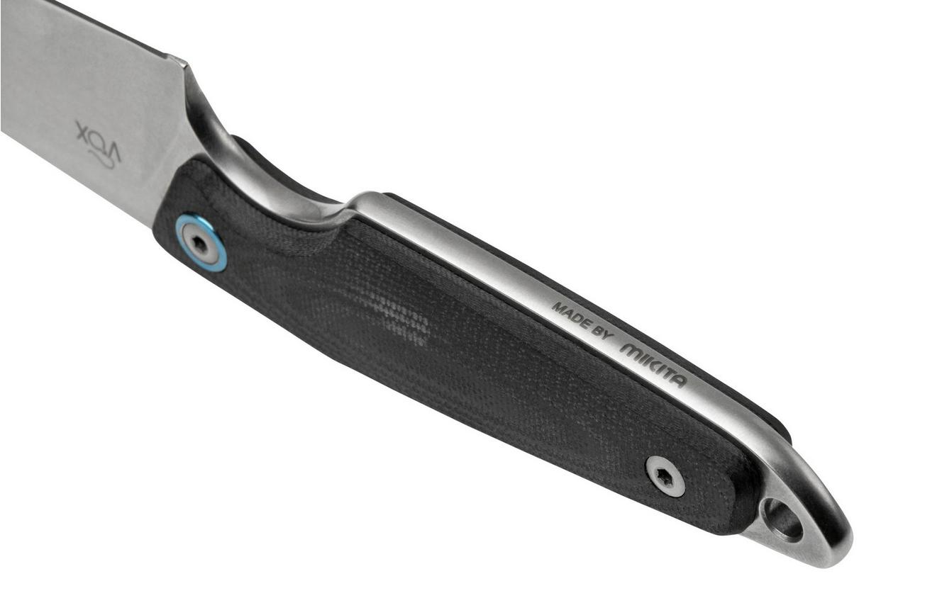 MKM Makro 2 Sheepfoot, Stonewashed, Black G10 vaststaand mes, Jesper Voxnaes design