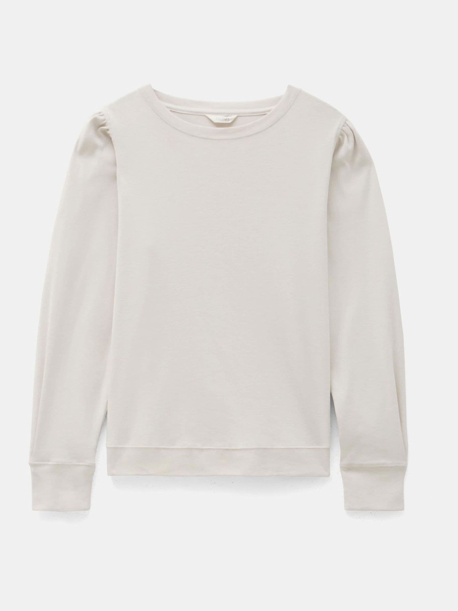 Crème - Hush - Emily jersey top met pofmouwen
