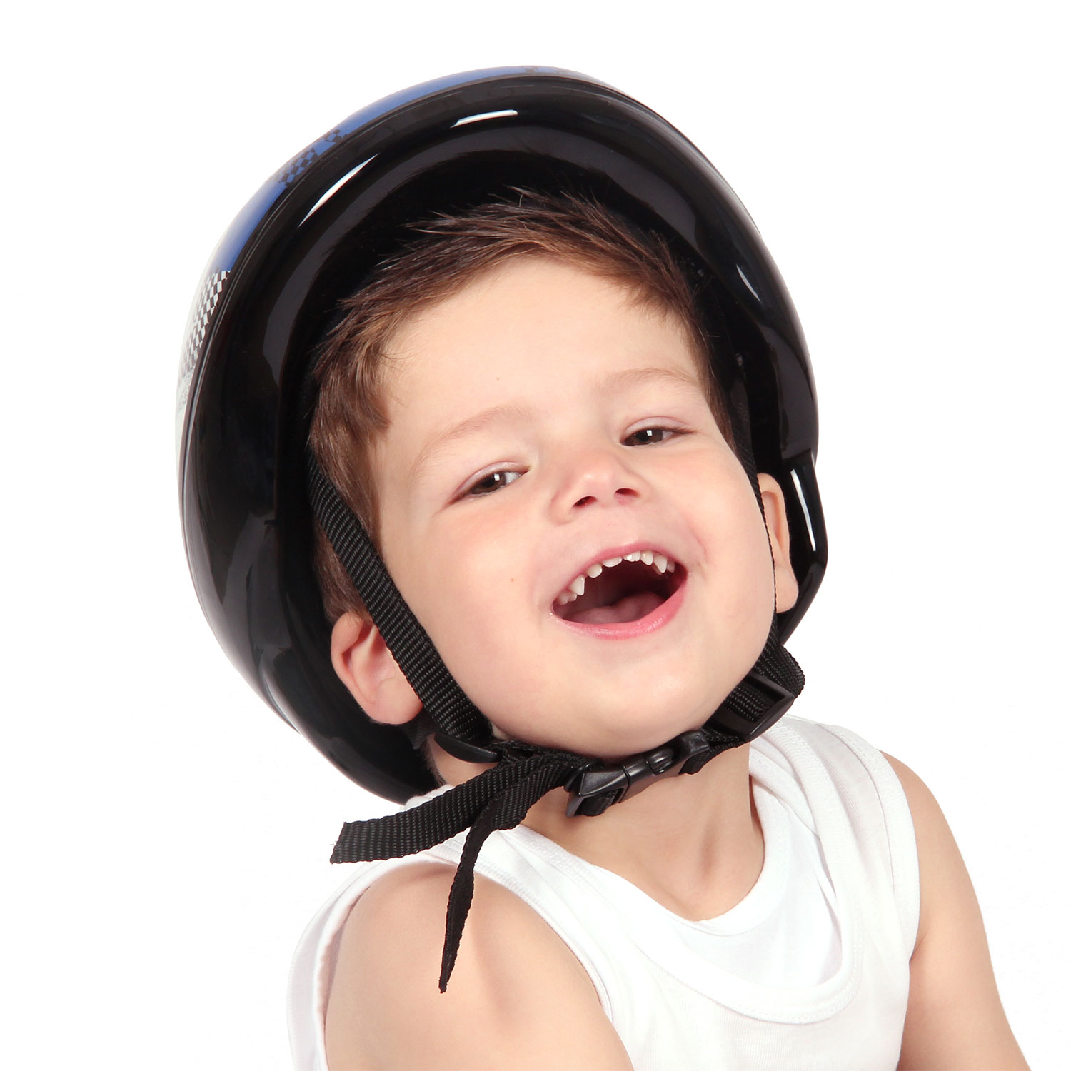 Fietshelm, maat 50-54 - Blauw/Wit