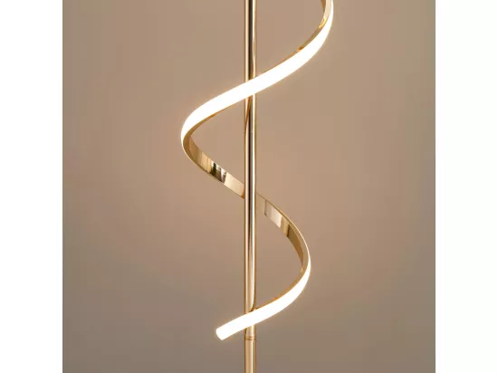 Grande lampe LED cascade spirale dorée - Simaria