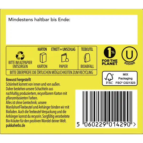 Bio-Kräutertee Zitrone, Ingwer & Manuka-Honig, mit süßem Honig, feurigem Ingwer und zarter Zitrone