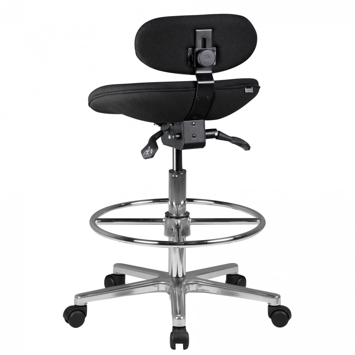 KADIMA DESIGN Modena Arbeitsstuhl: Höhenverstellbare Sitzfläche/Rückenlehne, PU-Formschaum, Aluminium-Fußkreuz, drehbar, 100.000 Scheuertouren Stoff.