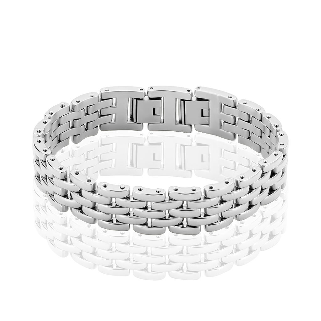 Bracelet Celicia Maille Grain De Riz Acier Blanc