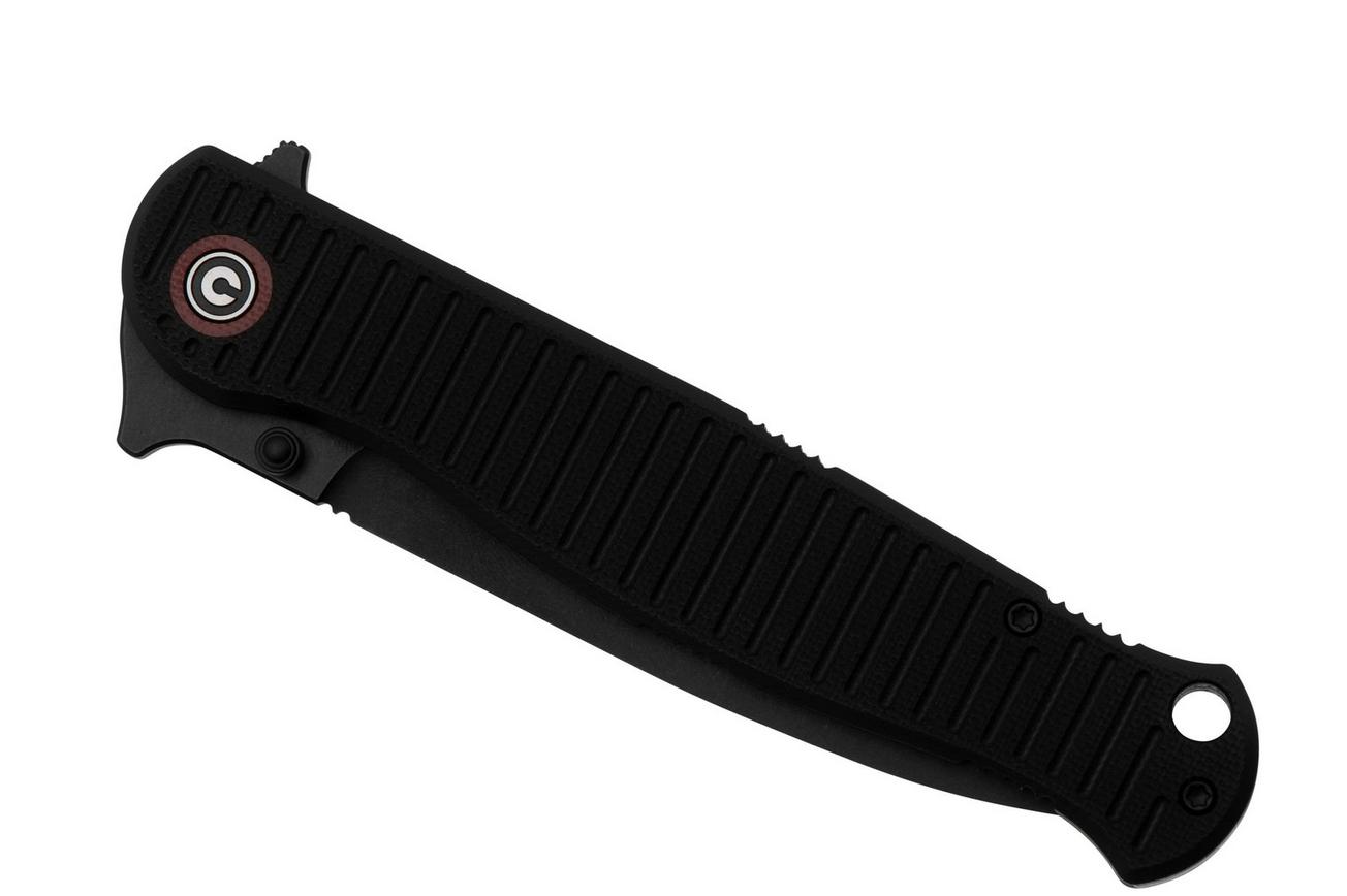 Civivi RS71 C23025-2 Blackwashed Nitro-V, Milled Black G10 zakmes, Robert Saniscalchi design