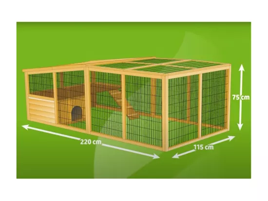 Enclos extérieur pour petits animaux avec dispositif anti-fugue