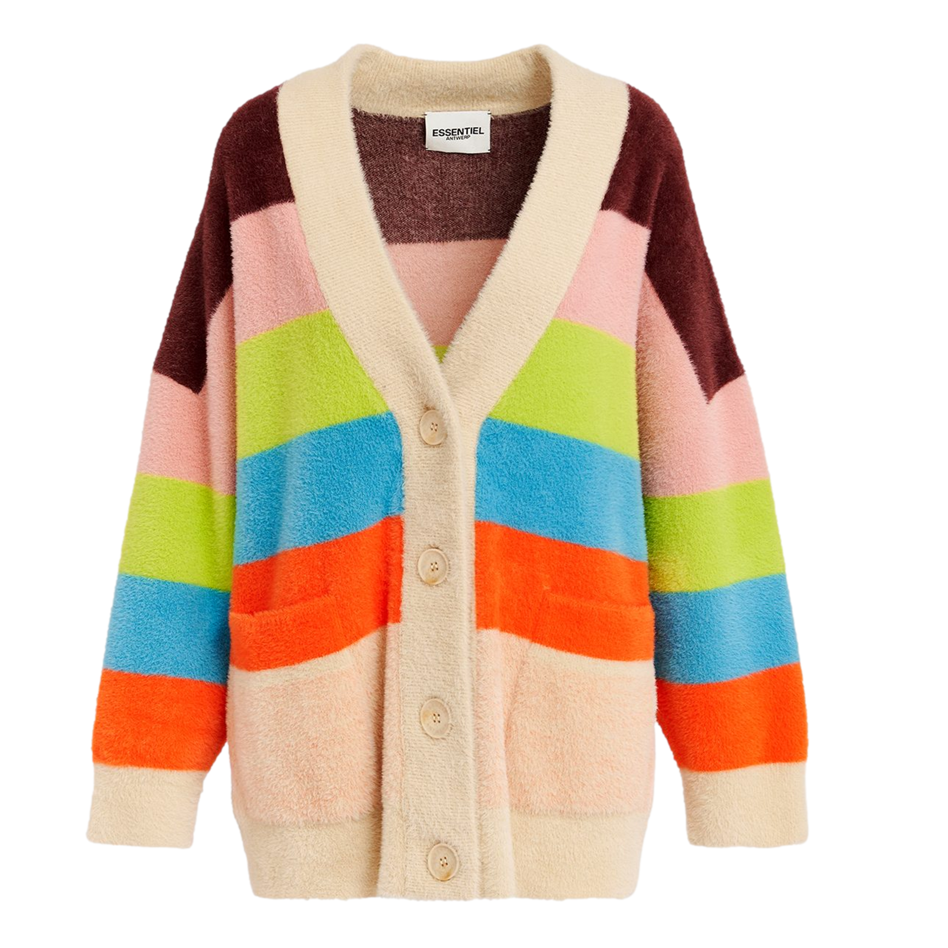 GAAN - Gilet ample col V à rayures | Multicolore