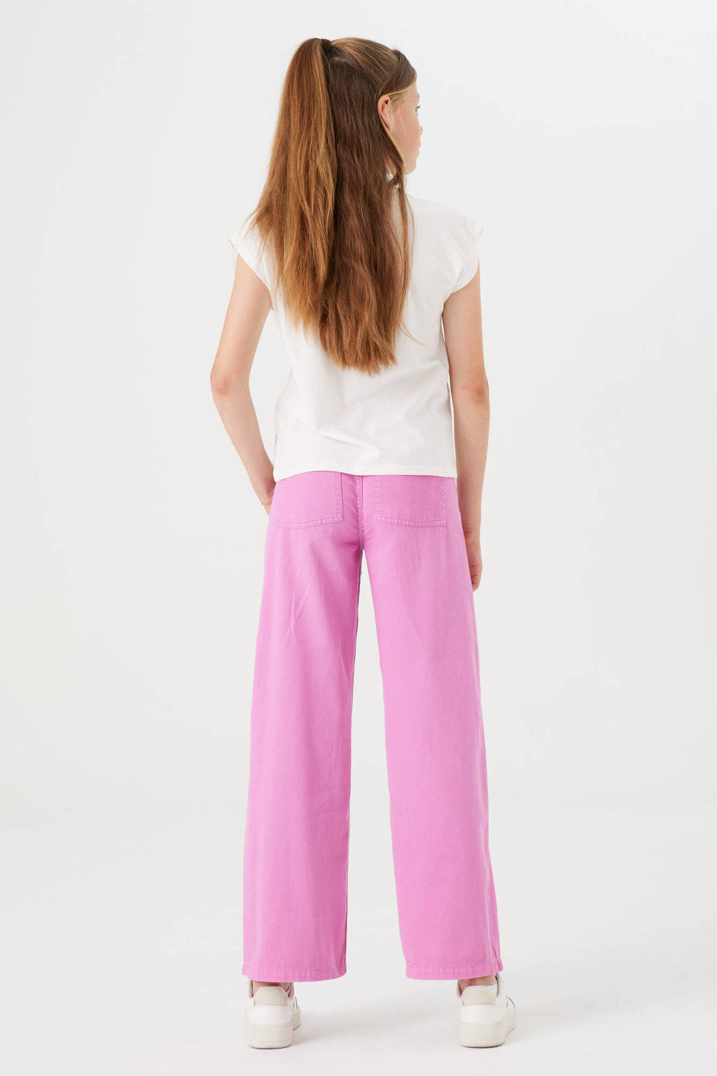 Garcia T-shirt met printopdruk wit/roze/lila