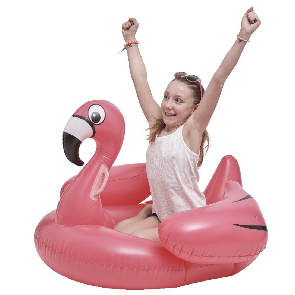 Île gonflable flamant rose