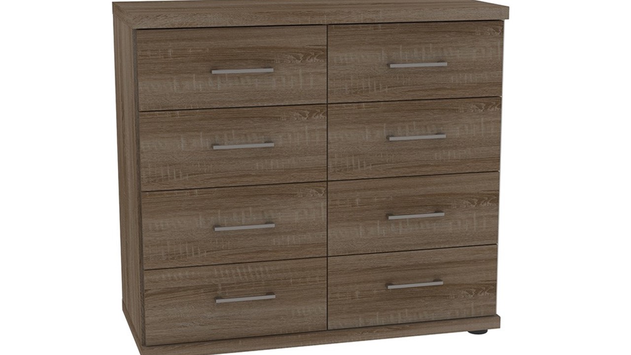 Commode Bienne met 8 laden truffel eiken