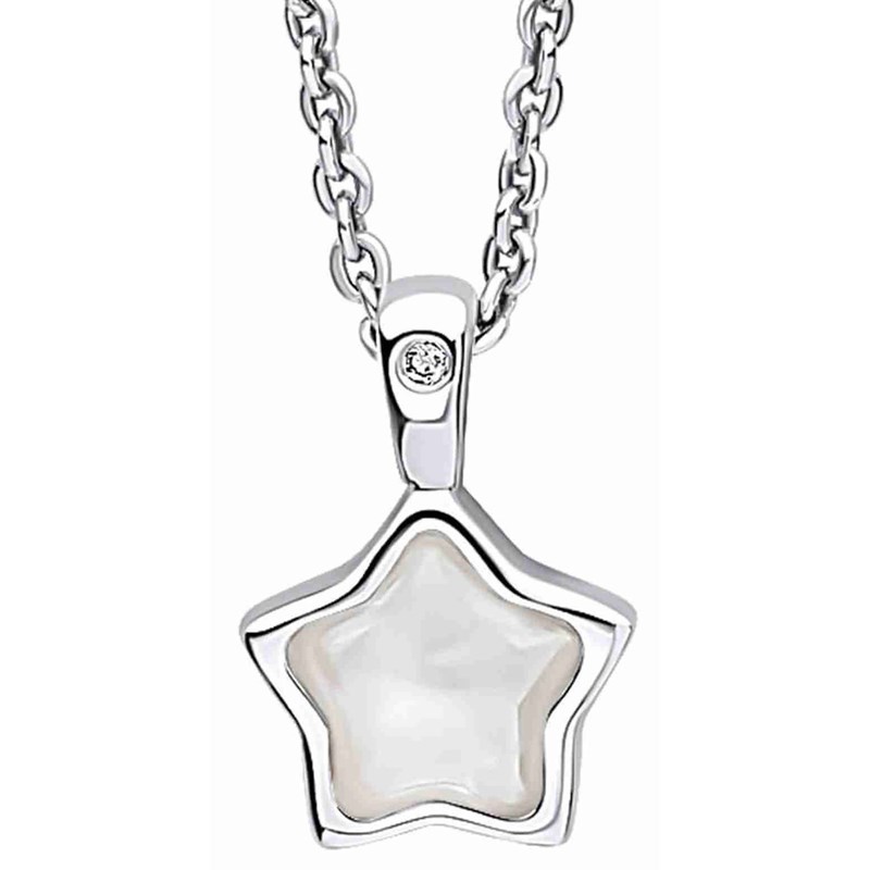 Collier étoile blanc et diamant sur argent 925