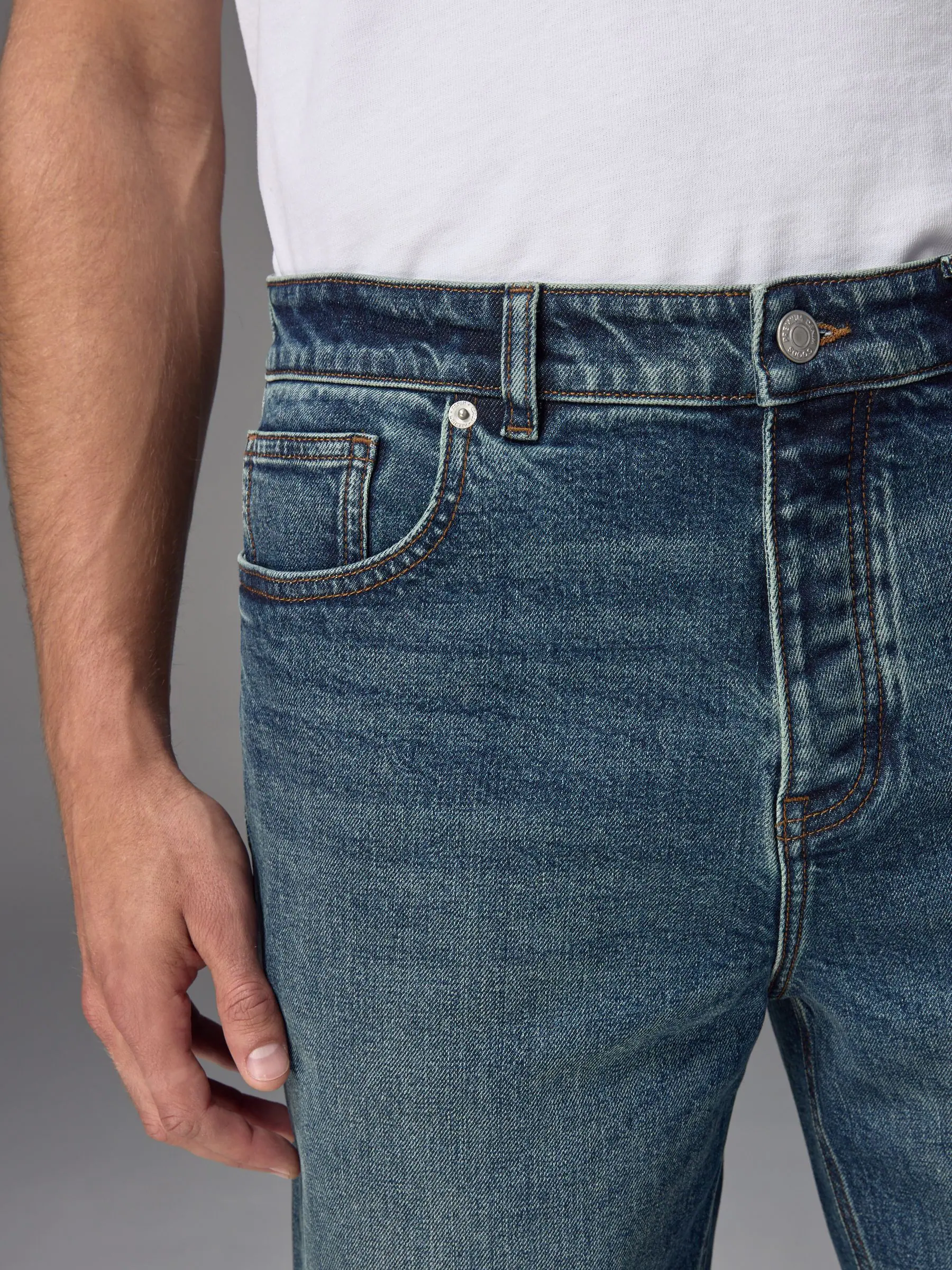 Blauw - Relaxed fit - Vintage wash denim jeans