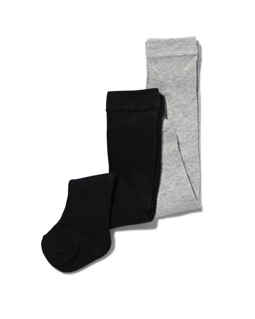 2 collants epais bébé gris chiné