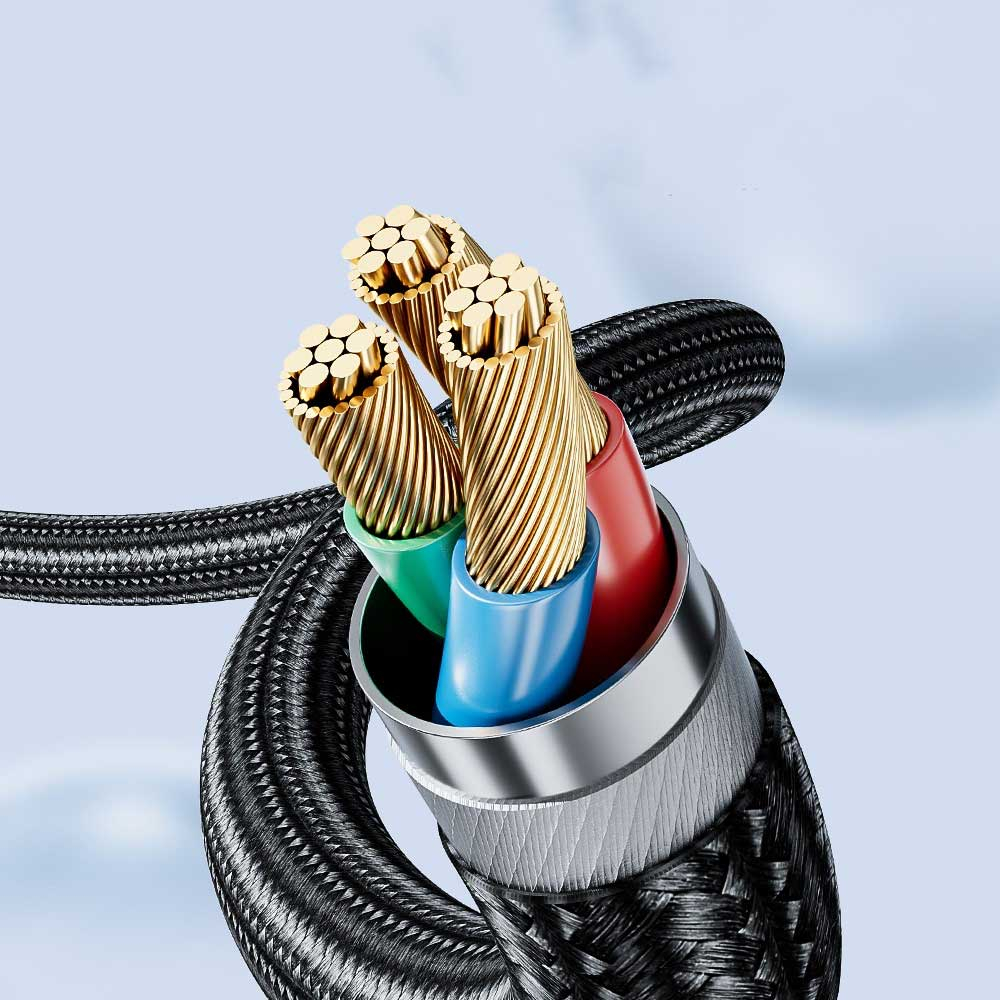 (2m) 3.5mm Audio Klinke Stecker auf 3.5 mm Klinken Buchse Stereo AUX Nylon Verlängerungskabel mit vergoldeten Kontakten - Schwarz