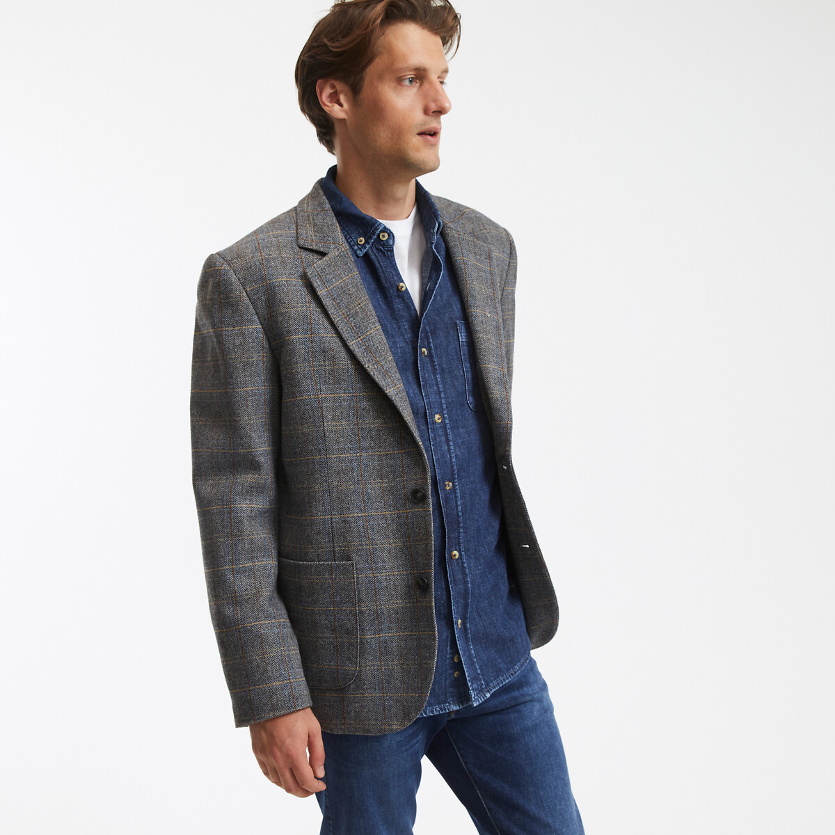 COLEÇÕES LA REDOUTE<br>Jaqueta xadrez reta