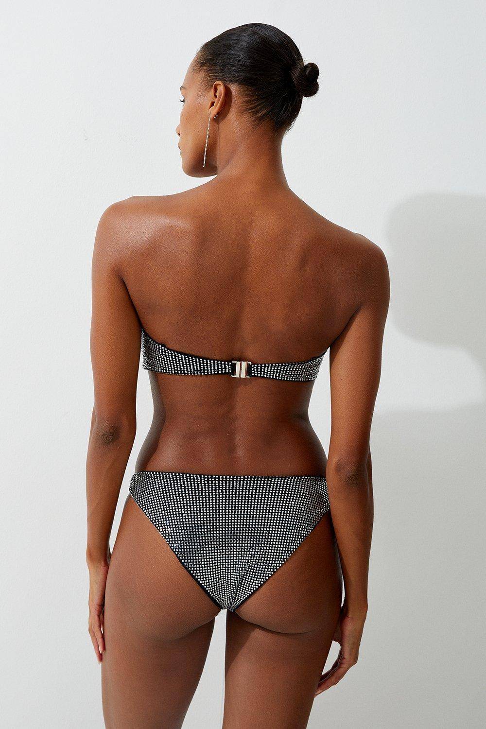 KarenMillen Bas de bikini orné à motif rosette premium