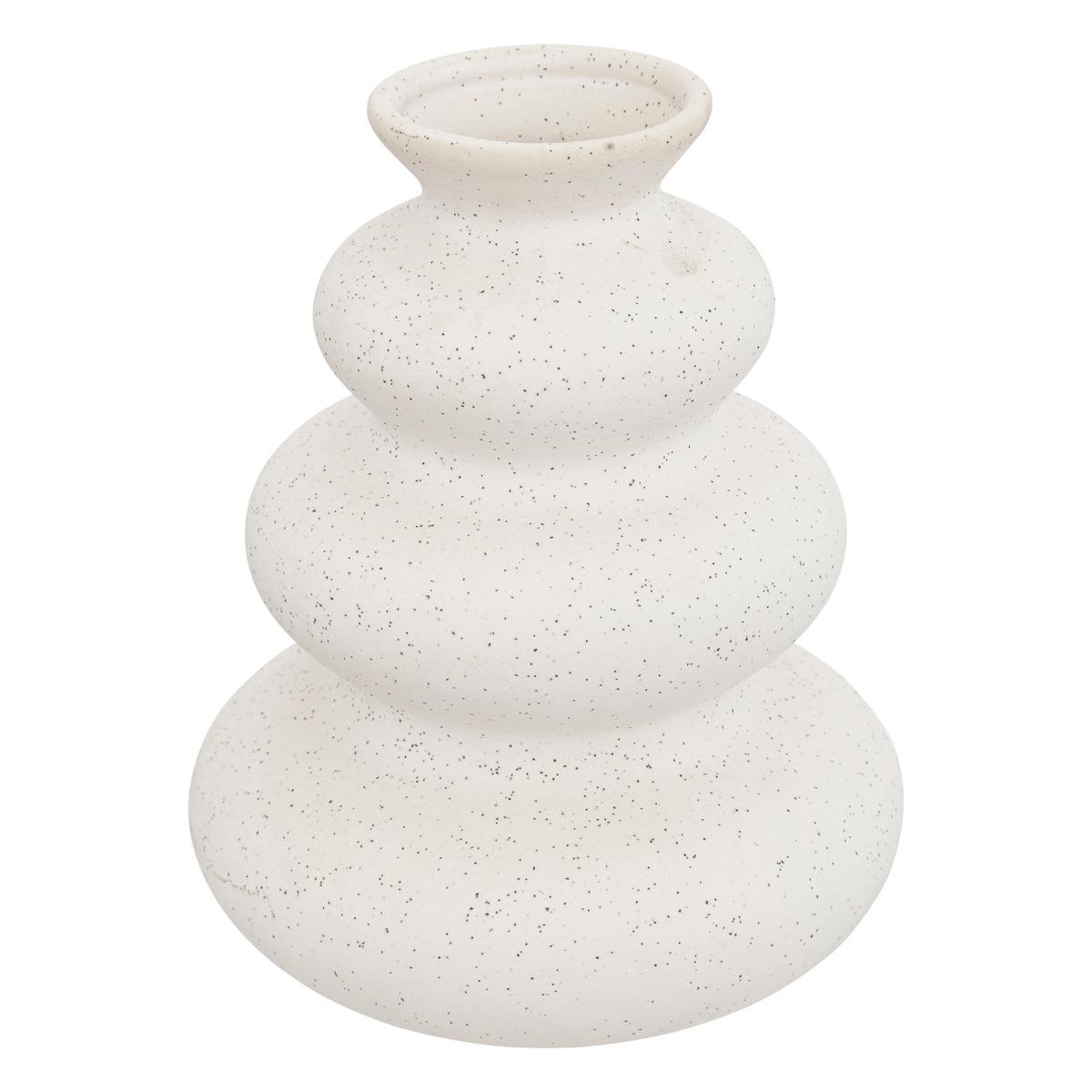 VASE CERAMIQUE SABLE OLME BLANC H.20CM