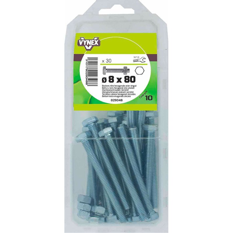 Boulon tête hexagonale acier zingué