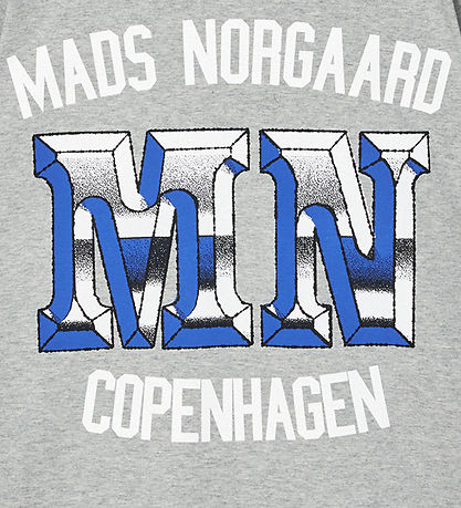 Mads N?rgaard T-shirt - Theo - Light Grey Melange