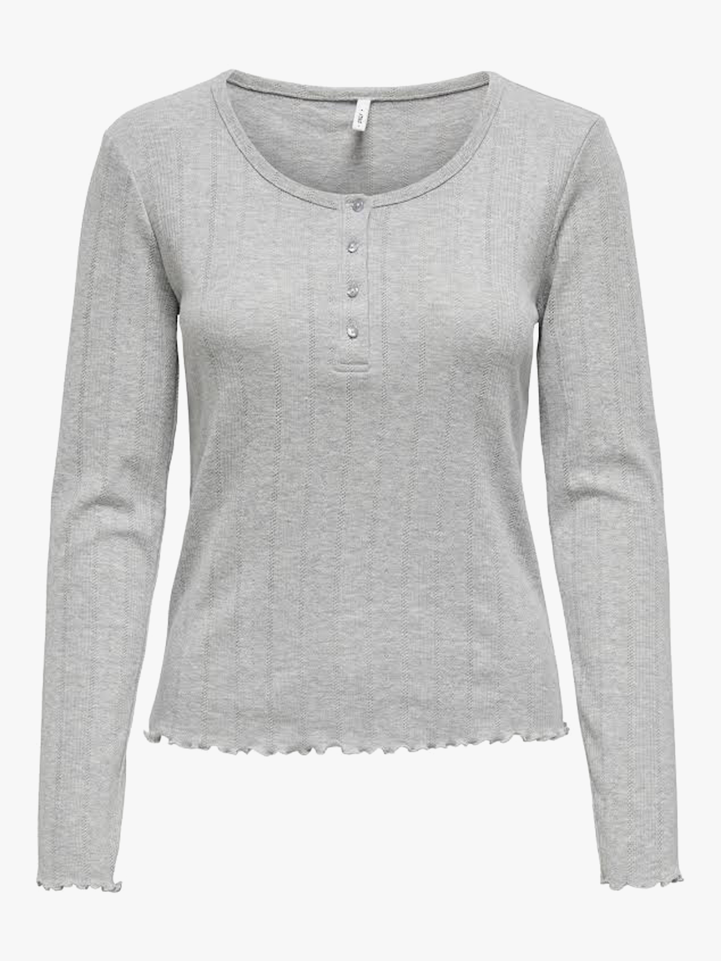 Carlotta Long Sleeve O-Neck Button Top
