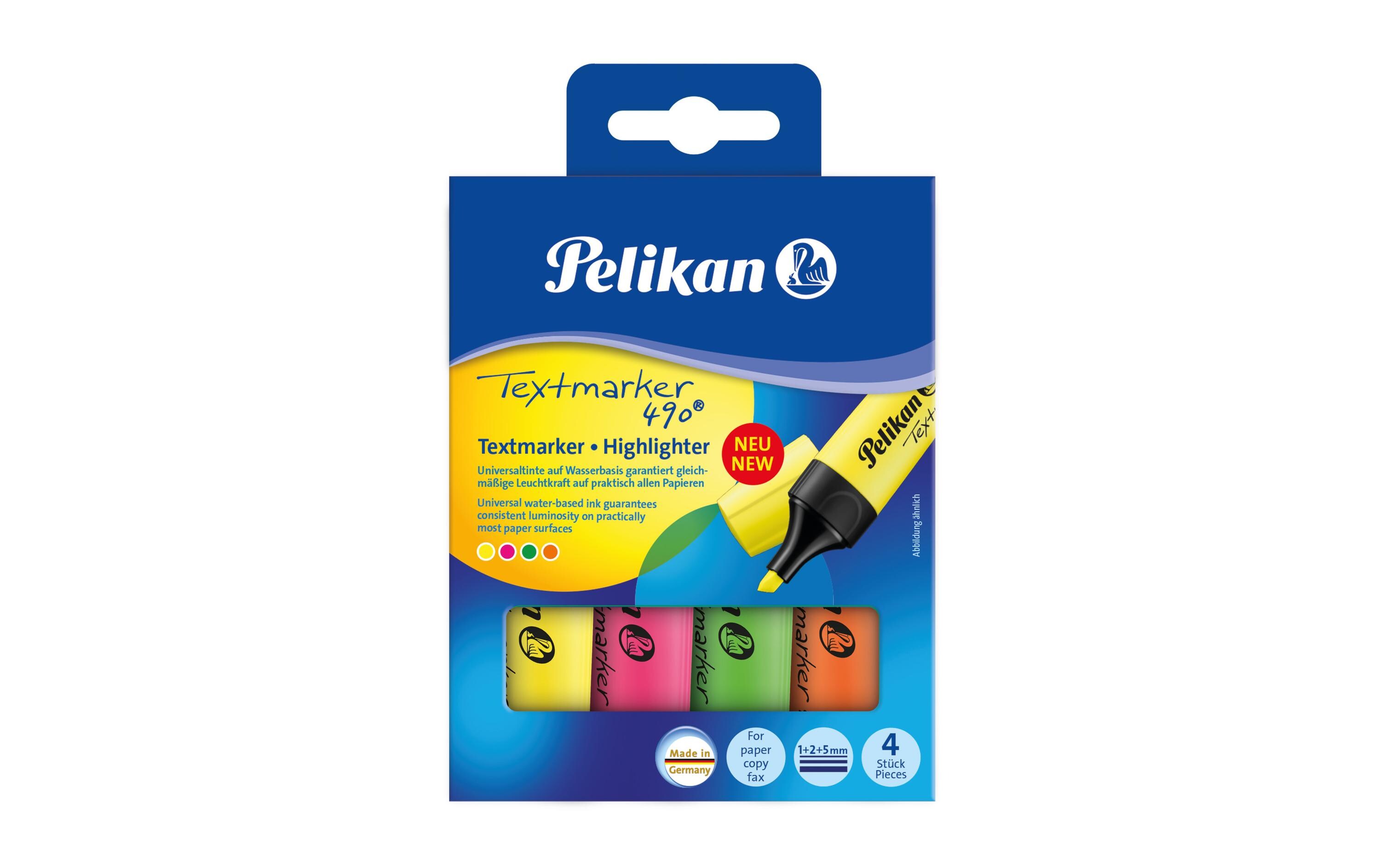 Textmarker 490 Mehrfarbig, 4 StückFluoreszentmarker