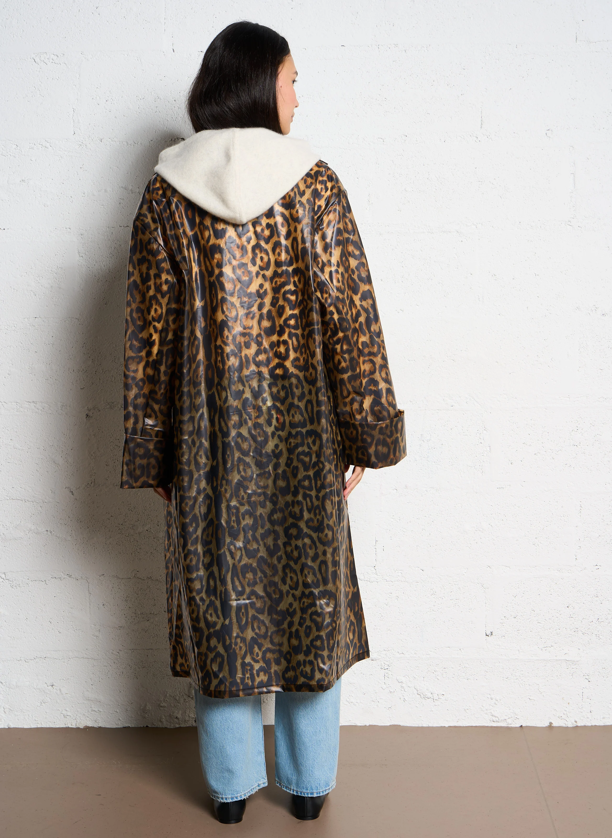 FIONA - Imperméable oversize imprimé | Marron