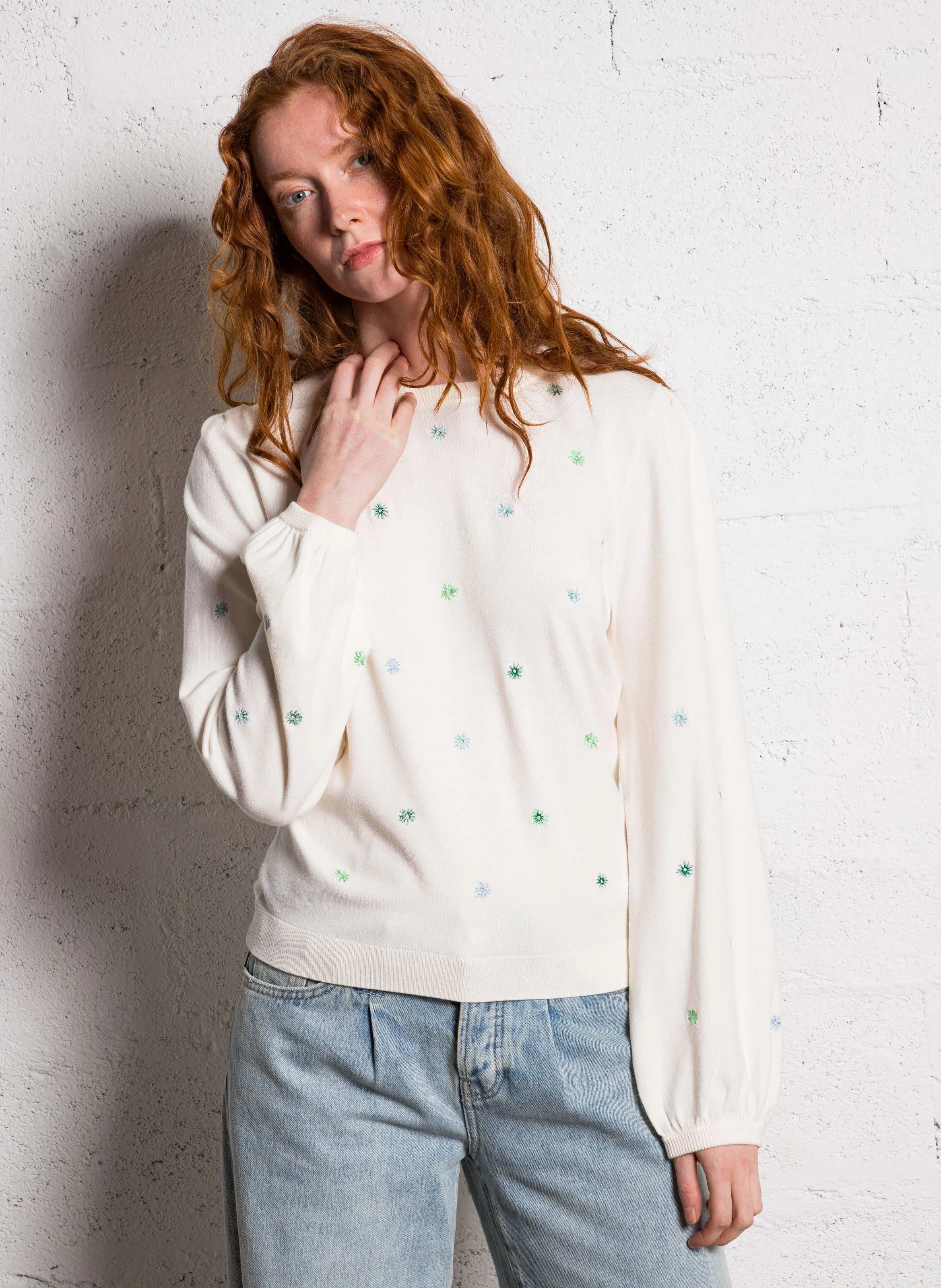 HILLY - Pull col rond| Blanc