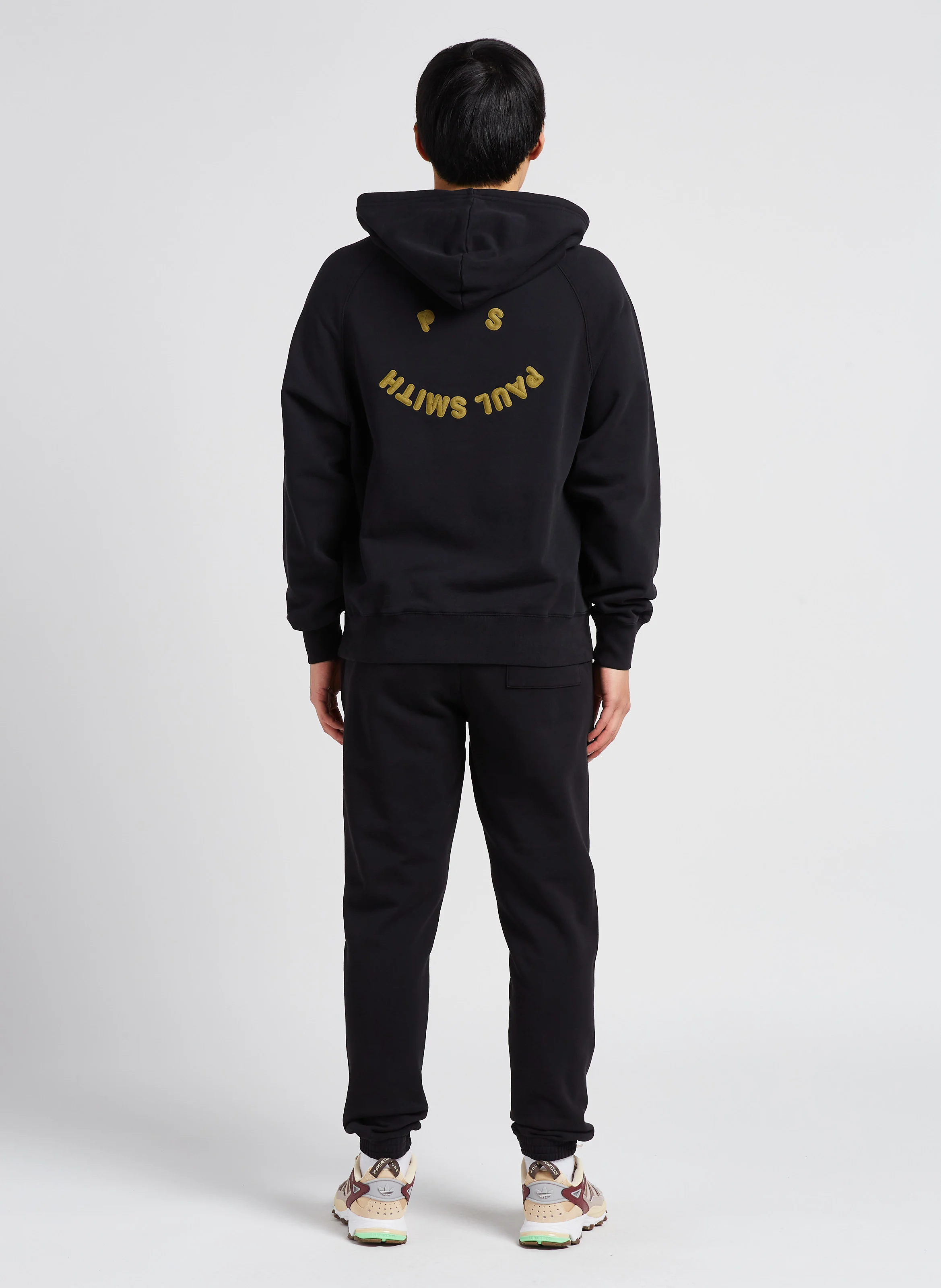 Sweat à capuche brodé en coton | Noir