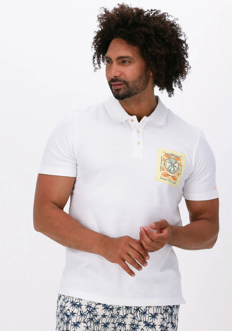 SCOTCH & SODA witte scotch & soda polo toweling polo contains organic cotton