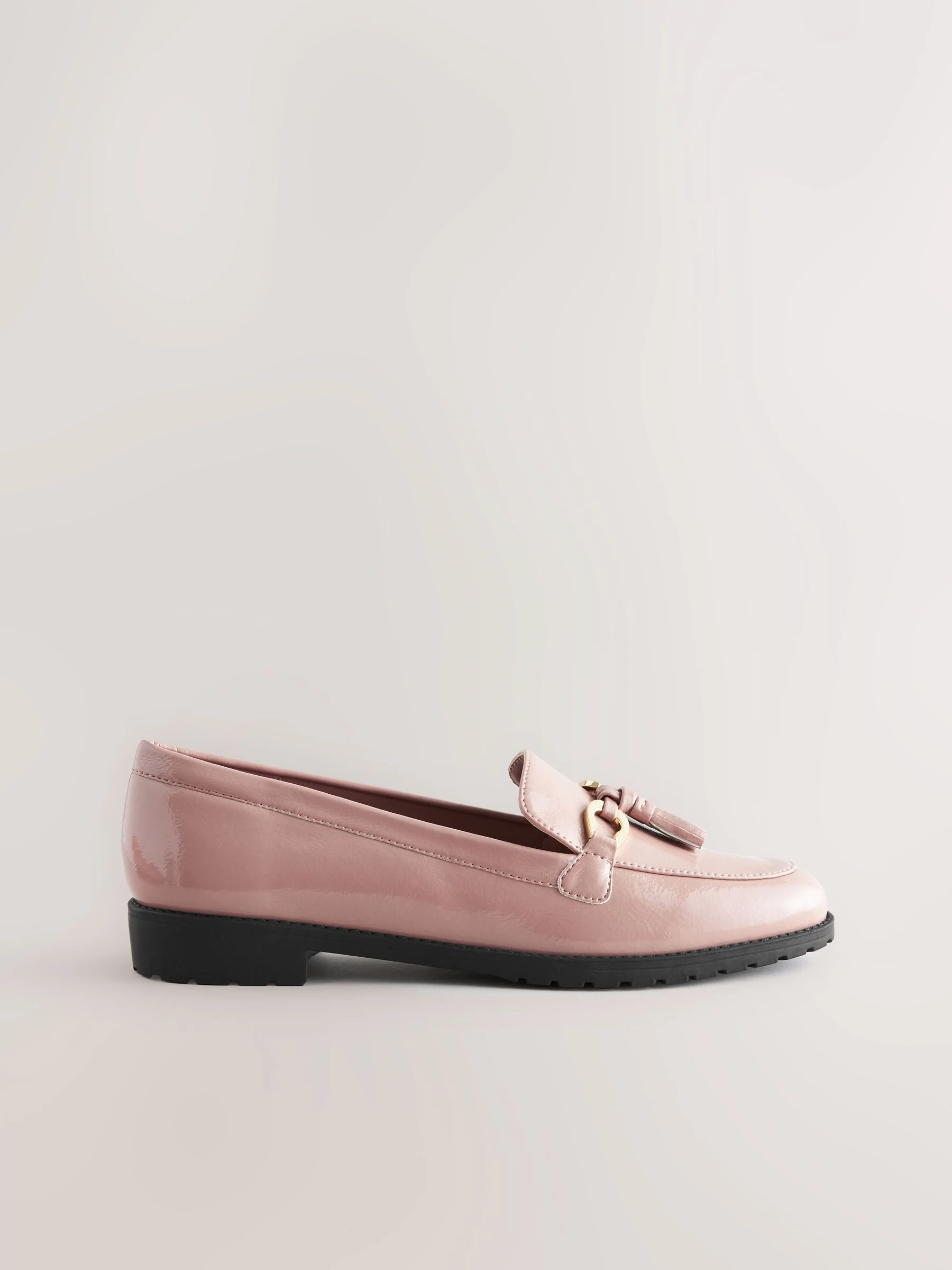Roze - Patent kwastje hardware detail Instappers
