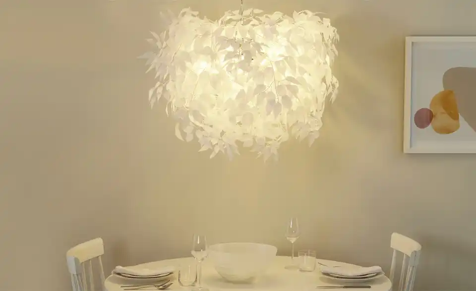 Pendelleuchte, 4-flammig, Kunststoff weiß