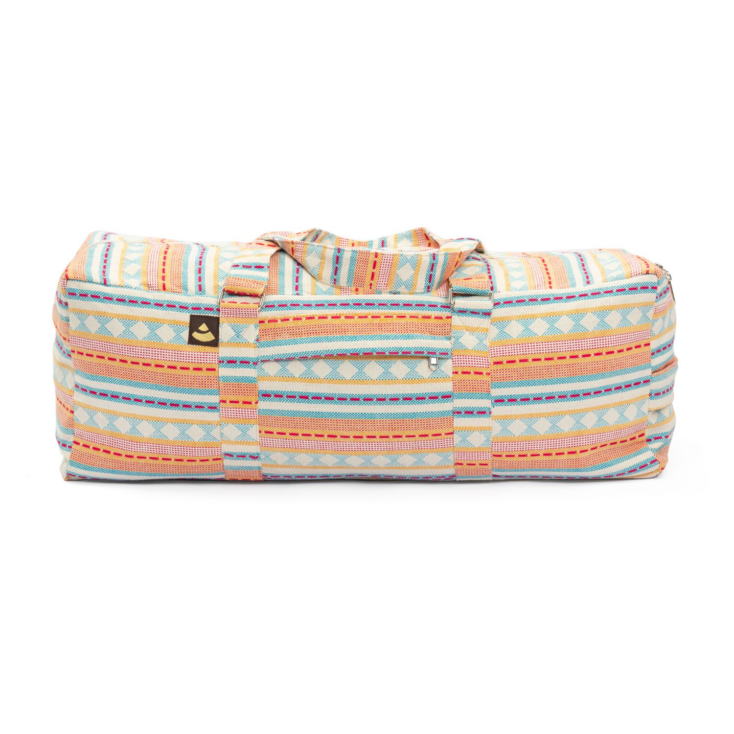 bodhi ETHNO Collection: Yoga Kit Bag Jacquard-Webstoff, apricot-hellblau gemustert