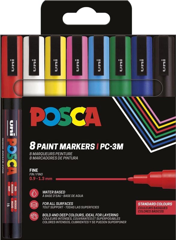 POSCA - Acrylmarkers - Multicolor - Matte Verf - Voor Diverse Oppervlakken
