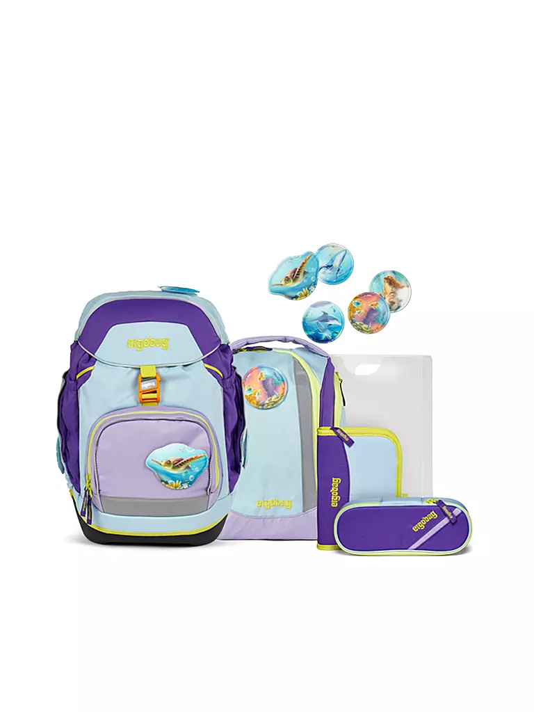 ERGOBAG Schulrucksack Set 6tlg Pack - Pack Tauchbär hellblau