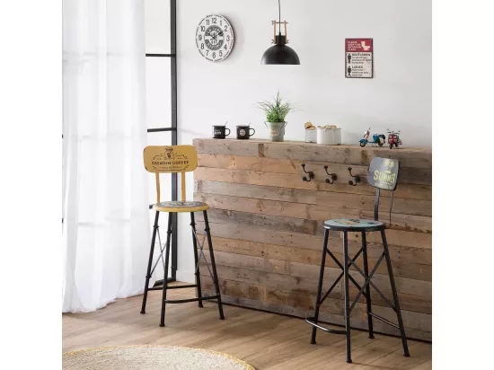 Horloge murale en bois blanc d34x2h
