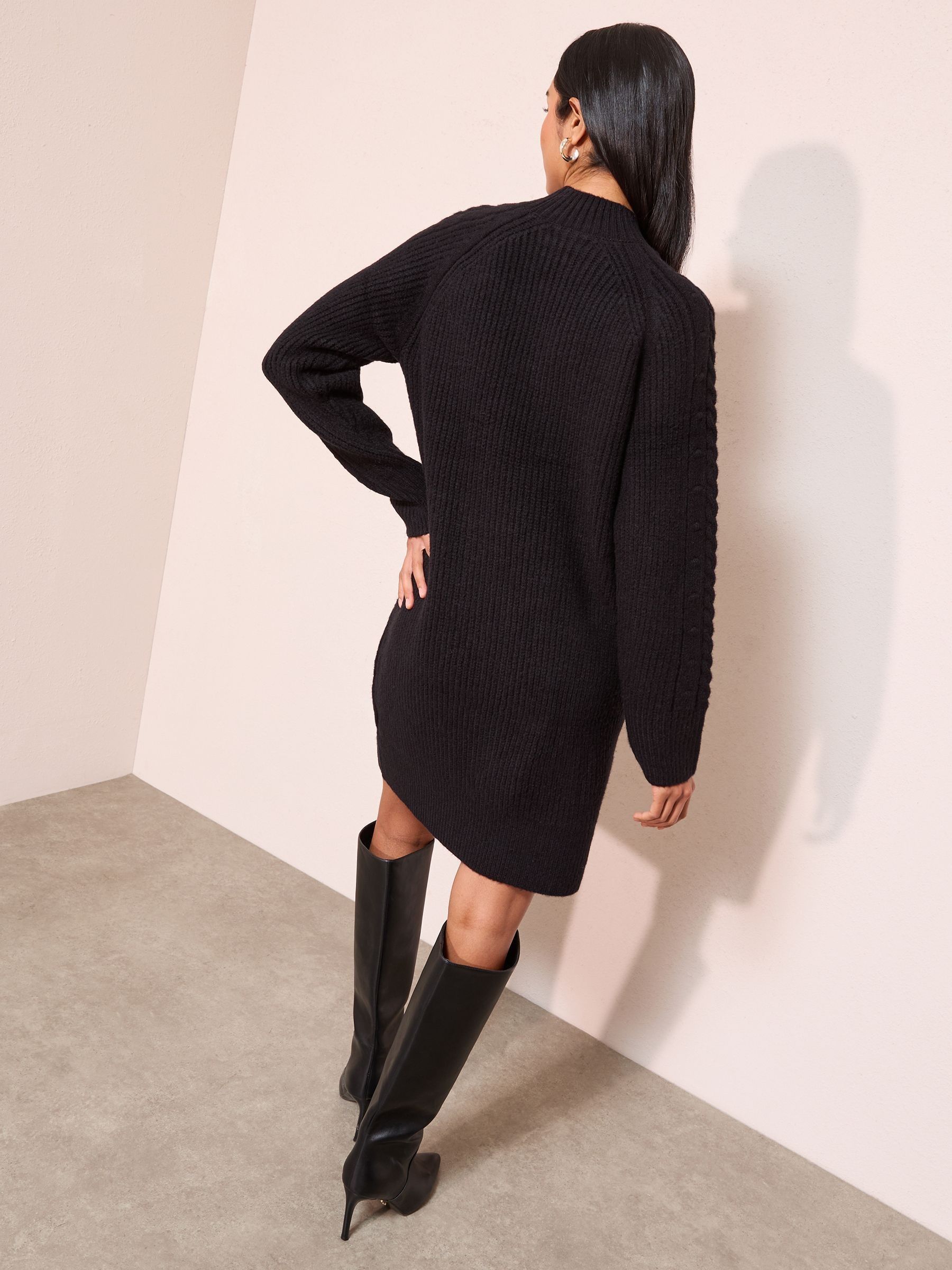 Zwart - Friends Like These Honeycomb Detail Mini Dress