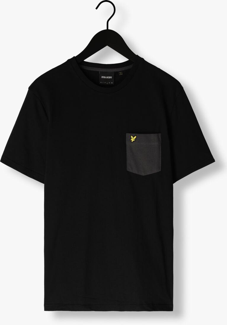 LYLE & SCOTT zwarte lyle & scott t-shirt contrast pocket t-shirt